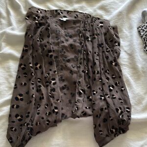 Amaryllis Leopard Print Sheer Cardigan